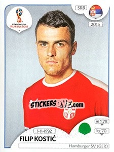 Cromo Filip Kostic - Coppa del Mondo FIFA Russia 2018 - Panini