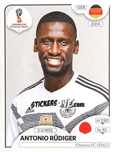 Sticker Antonio Rüdiger - Coppa del Mondo FIFA Russia 2018 - Panini