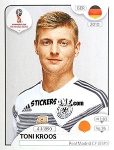 Sticker Toni Kroos - Coppa del Mondo FIFA Russia 2018 - Panini