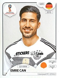 Sticker Emré Can - Coppa del Mondo FIFA Russia 2018 - Panini