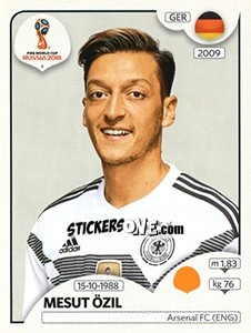 Sticker Mesut Özil - Coppa del Mondo FIFA Russia 2018 - Panini