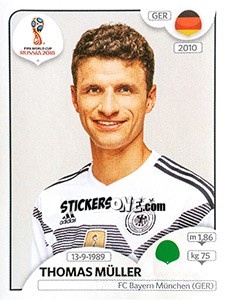 Cromo Thomas Müller - Coppa del Mondo FIFA Russia 2018 - Panini