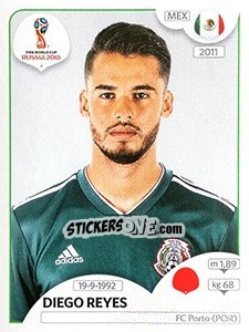 Cromo Diego Reyes - Coppa del Mondo FIFA Russia 2018 - Panini