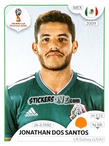 Cromo Jonathan dos Santos - Coppa del Mondo FIFA Russia 2018 - Panini