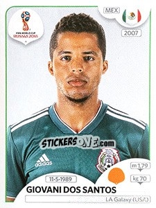 Cromo Giovani dos Santos - Coppa del Mondo FIFA Russia 2018 - Panini