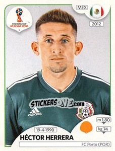 Sticker Héctor Herrera - Coppa del Mondo FIFA Russia 2018 - Panini