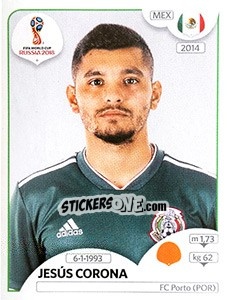 Sticker Jesús Corona - Coppa del Mondo FIFA Russia 2018 - Panini