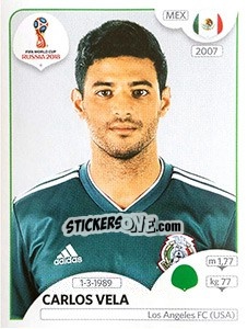 Sticker Carlos Vela - Coppa del Mondo FIFA Russia 2018 - Panini