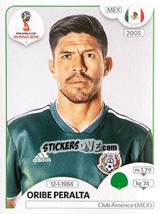 Figurina Oribe Peralta - Coppa del Mondo FIFA Russia 2018 - Panini