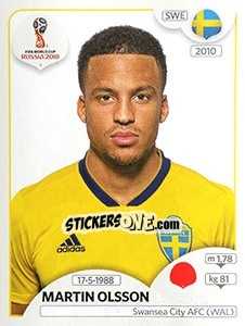 Sticker Martin Olsson - Coppa del Mondo FIFA Russia 2018 - Panini