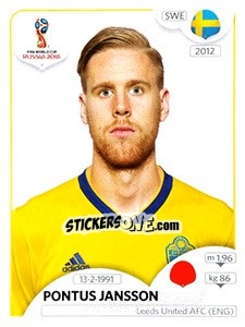 Cromo Pontus Jansson - Coppa del Mondo FIFA Russia 2018 - Panini