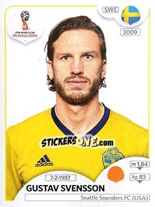 Sticker Gustav Svensson - Coppa del Mondo FIFA Russia 2018 - Panini
