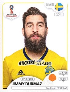 Sticker Jimmy Durmaz - Coppa del Mondo FIFA Russia 2018 - Panini