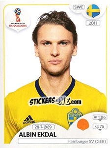 Figurina Albin Ekdal - Coppa del Mondo FIFA Russia 2018 - Panini