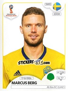 Cromo Marcus Berg - Coppa del Mondo FIFA Russia 2018 - Panini