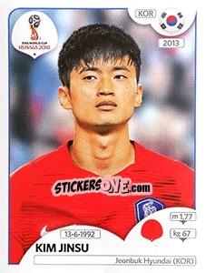 Figurina Kim Jinsu - Coppa del Mondo FIFA Russia 2018 - Panini