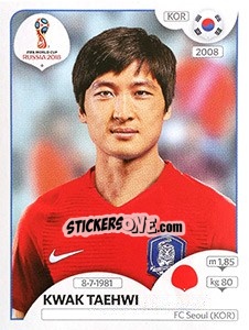 Cromo Kwak Taehwi - Coppa del Mondo FIFA Russia 2018 - Panini