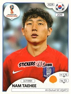 Sticker Nam Taehee - Coppa del Mondo FIFA Russia 2018 - Panini