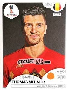 Cromo Thomas Meunier - Coppa del Mondo FIFA Russia 2018 - Panini