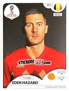 Sticker Eden Hazard - Coppa del Mondo FIFA Russia 2018 - Panini