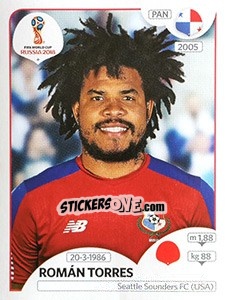 Sticker Román Torres - Coppa del Mondo FIFA Russia 2018 - Panini