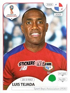 Figurina Luis Tejada - Coppa del Mondo FIFA Russia 2018 - Panini