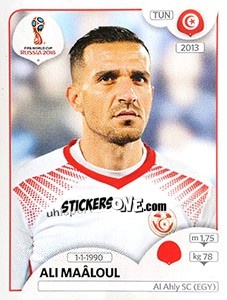 Figurina Ali Maâloul - Coppa del Mondo FIFA Russia 2018 - Panini