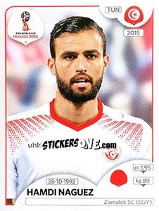 Sticker Hamdi Nagguez - Coppa del Mondo FIFA Russia 2018 - Panini