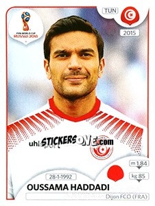 Sticker Oussama Haddadi - Coppa del Mondo FIFA Russia 2018 - Panini