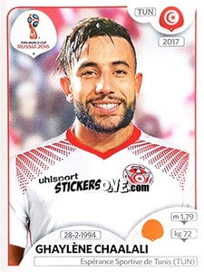 Figurina Ghailene Chaalali - Coppa del Mondo FIFA Russia 2018 - Panini