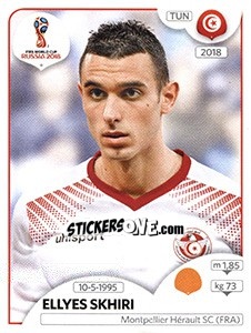 Sticker Ellyes Skhiri - Coppa del Mondo FIFA Russia 2018 - Panini