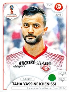 Sticker Taha Yassine Khenissi - Coppa del Mondo FIFA Russia 2018 - Panini