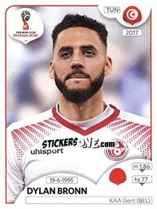 Sticker Dylan Bronn - Coppa del Mondo FIFA Russia 2018 - Panini