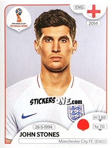 Sticker John Stones - Coppa del Mondo FIFA Russia 2018 - Panini