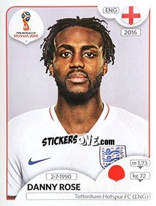 Figurina Danny Rose - Coppa del Mondo FIFA Russia 2018 - Panini