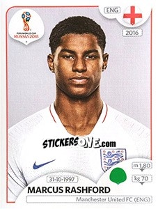 Sticker Marcus Rashford - Coppa del Mondo FIFA Russia 2018 - Panini