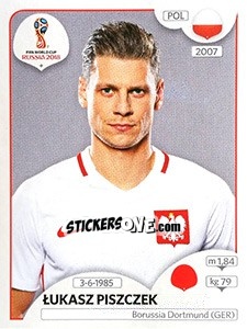 Sticker Lukasz Piszczek - Coppa del Mondo FIFA Russia 2018 - Panini