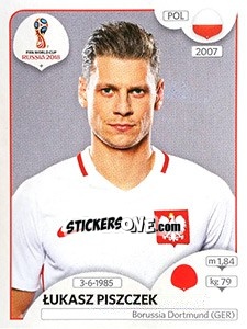 Figurina Lukasz Piszczek - Coppa del Mondo FIFA Russia 2018 - Panini