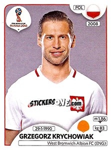 Sticker Grzegorz Krychowiak - Coppa del Mondo FIFA Russia 2018 - Panini