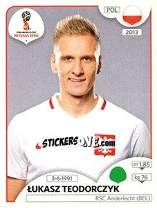 Cromo Lukasz Teodorczyk - Coppa del Mondo FIFA Russia 2018 - Panini