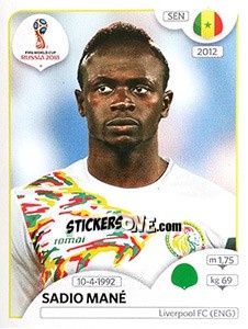 Figurina Sadio Mané - Coppa del Mondo FIFA Russia 2018 - Panini