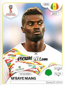 Cromo M'Baye Niang - Coppa del Mondo FIFA Russia 2018 - Panini