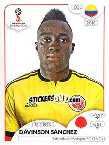 Sticker Davinson Sánchez - Coppa del Mondo FIFA Russia 2018 - Panini