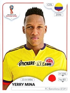 Cromo Yerry Mina - Coppa del Mondo FIFA Russia 2018 - Panini