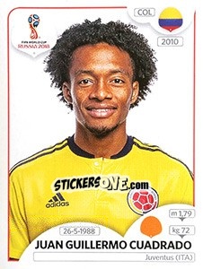 Cromo Juan Guillermo Cuadrado - Coppa del Mondo FIFA Russia 2018 - Panini