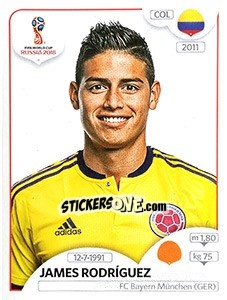 Cromo James Rodríguez - Coppa del Mondo FIFA Russia 2018 - Panini