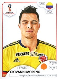 Cromo Giovanni Moreno - Coppa del Mondo FIFA Russia 2018 - Panini