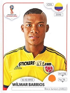 Sticker Wílmar Barrios - Coppa del Mondo FIFA Russia 2018 - Panini