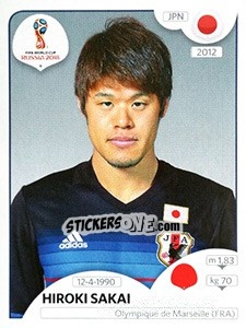 Cromo Hiroki Sakai - Coppa del Mondo FIFA Russia 2018 - Panini