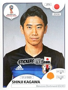 Sticker Shinji Kagawa - Coppa del Mondo FIFA Russia 2018 - Panini